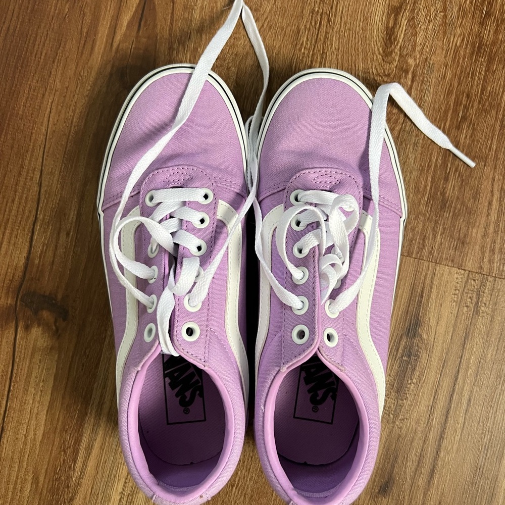 Vans Purple and White Sneakers Canvas Skate Style